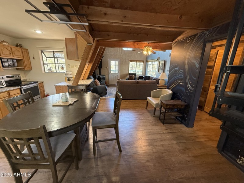Dining area and living area