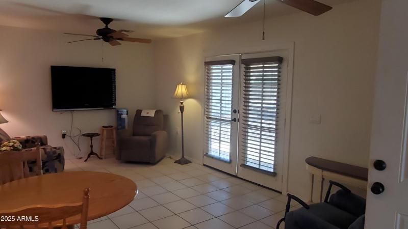 French doors to back yard