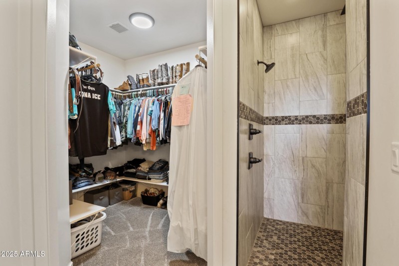 Primary closet and shower