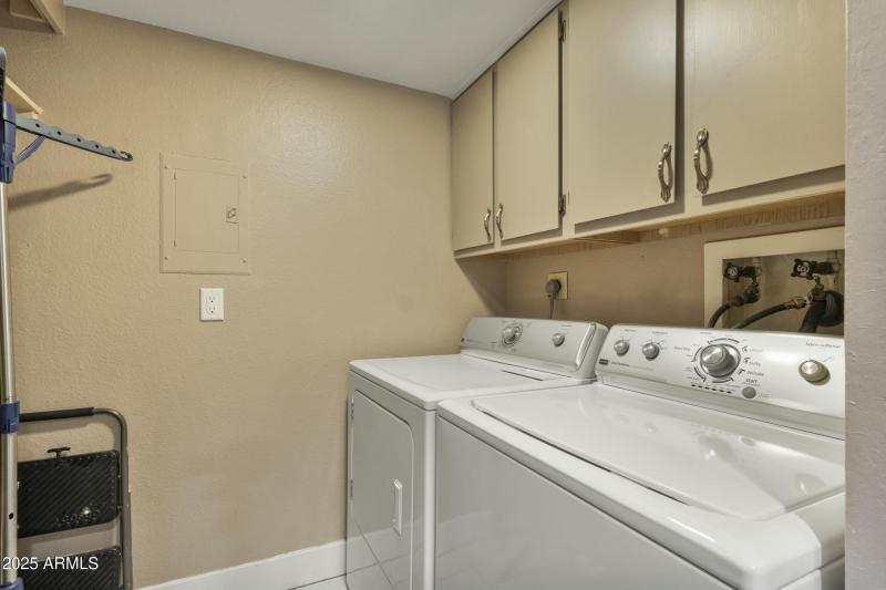 Inside laundry and storage