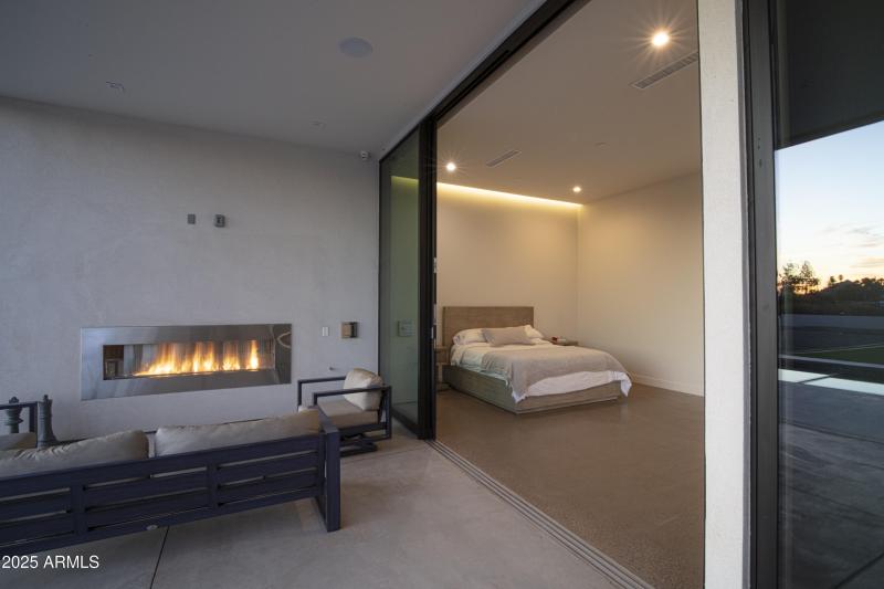 Patio Fireplace Toward Primary Bed