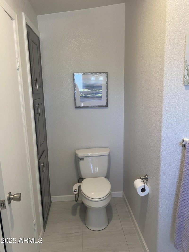Primary bathoom toliet area, linen close