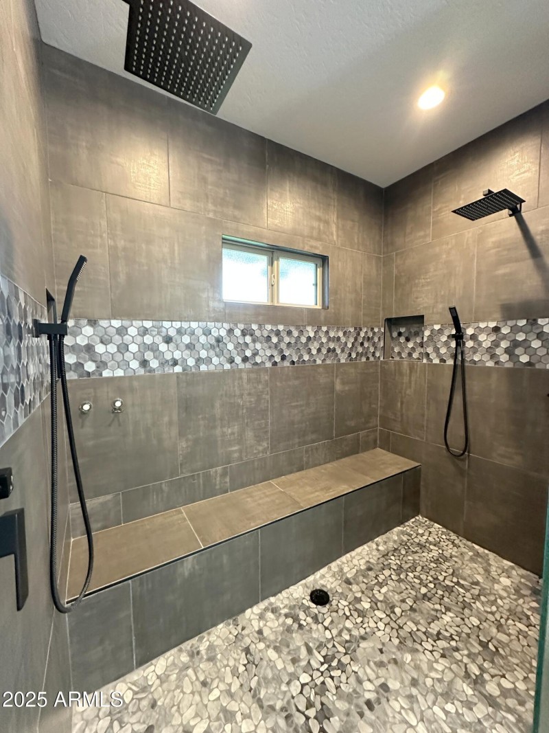Shower in primary bathroom