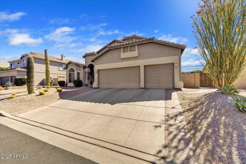 Expansive driveway and 3-car garage