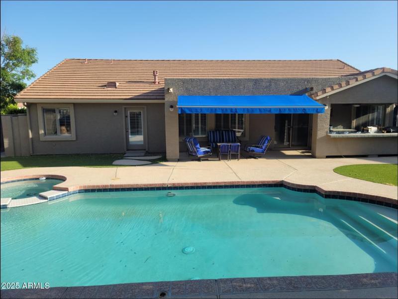 48 Hope patio area with pool and awning