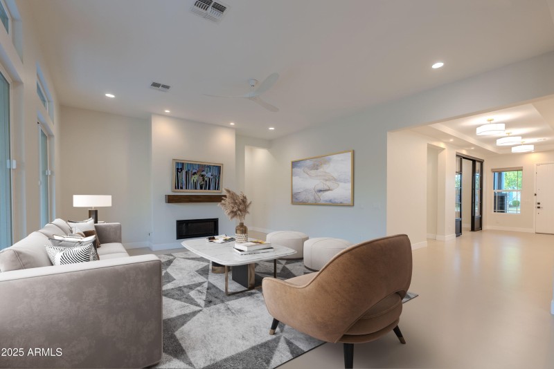 Living room and entry hall