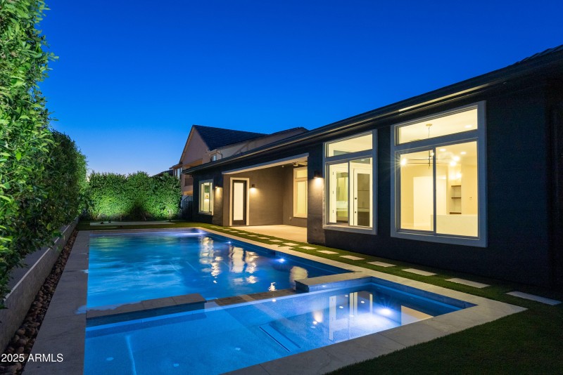 Resort-like backyard with large spa