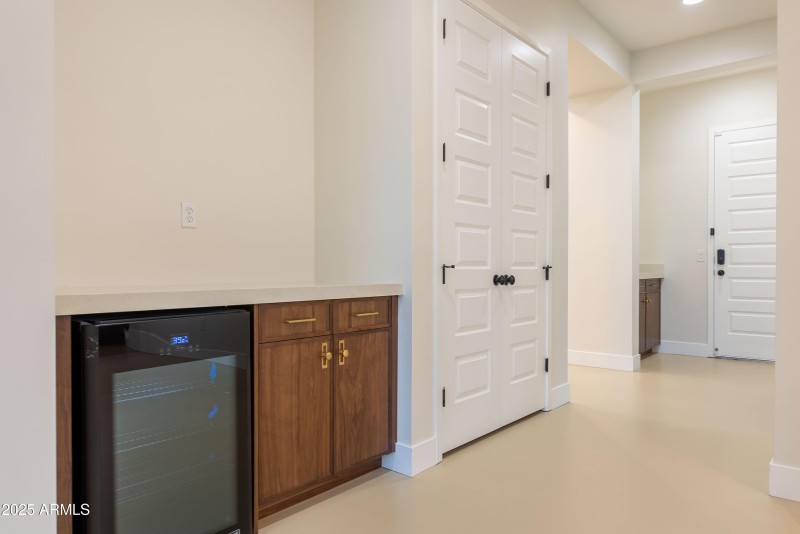 Storage, wine fridge, counter space