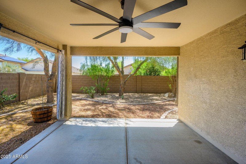 DEEP, COVERED PATIO