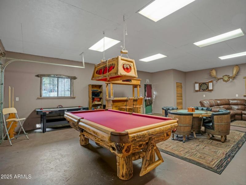 Rec Room Set up in the Garage