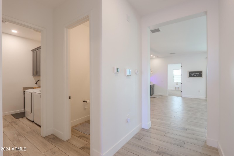 Hall to Laundry and Half Bath