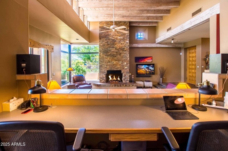 View of the Great Room from the office w