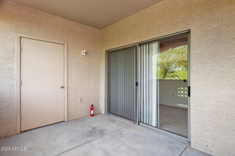 Covered Balcony Showing Storage Closet D