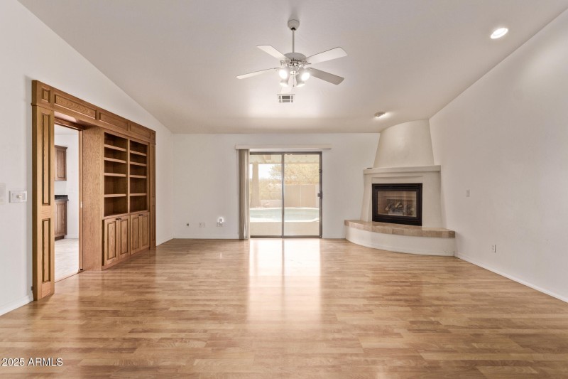 Spacious Family Room with Pool View