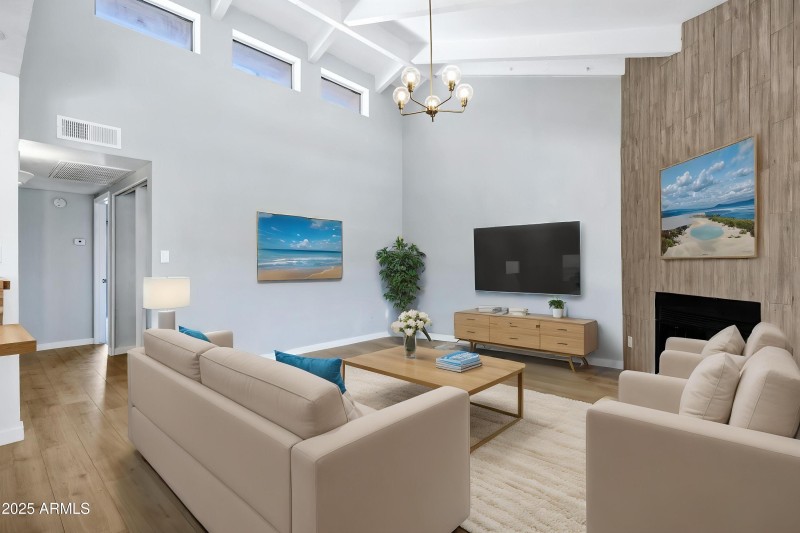 Living room staged