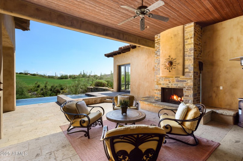 Covered sitting/TV patio