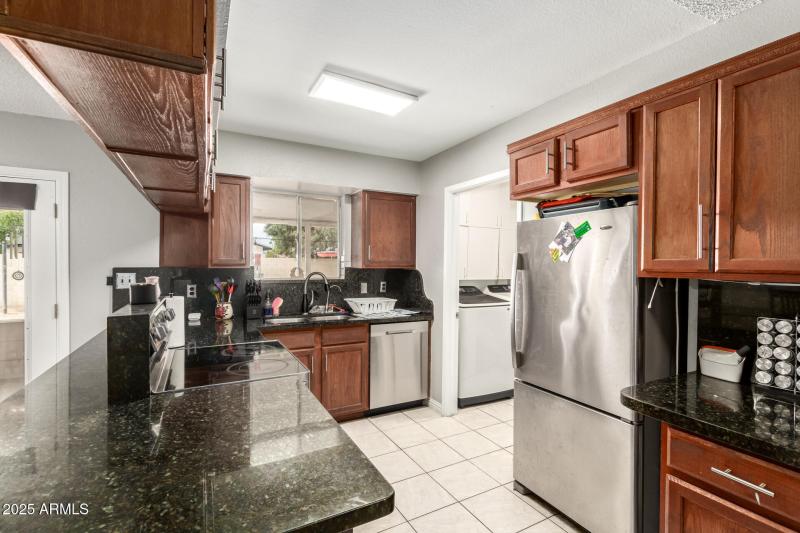 Kitchen with granite countertops