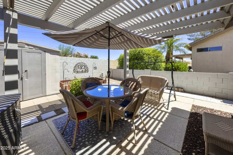 Pergola over patio
