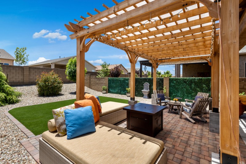 Trellis Area and Backyard
