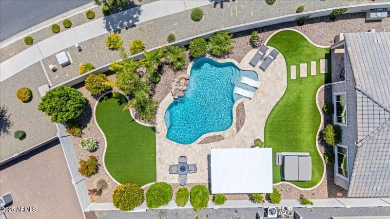 Fully landscaped backyard