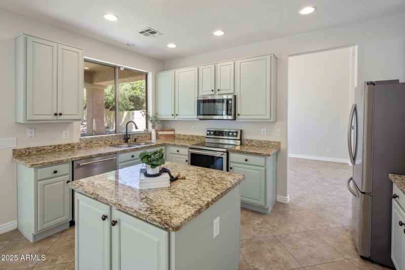 Newly refinished cabinets