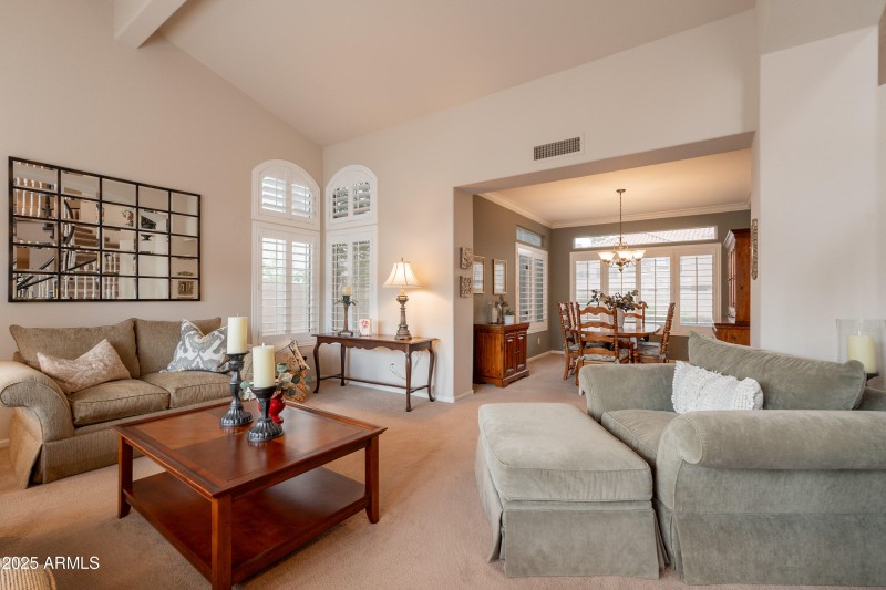 View from living room to dining area.