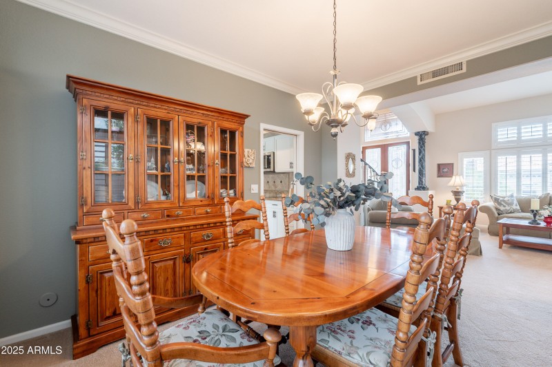 Spacious dining room.