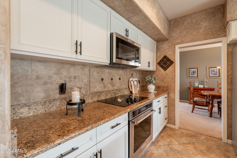 Tiled backsplash.