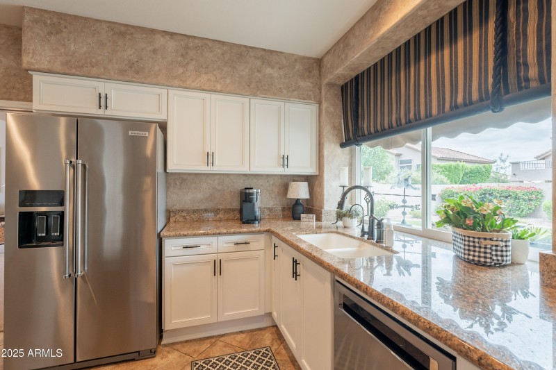 Stainless steel refrigerator.