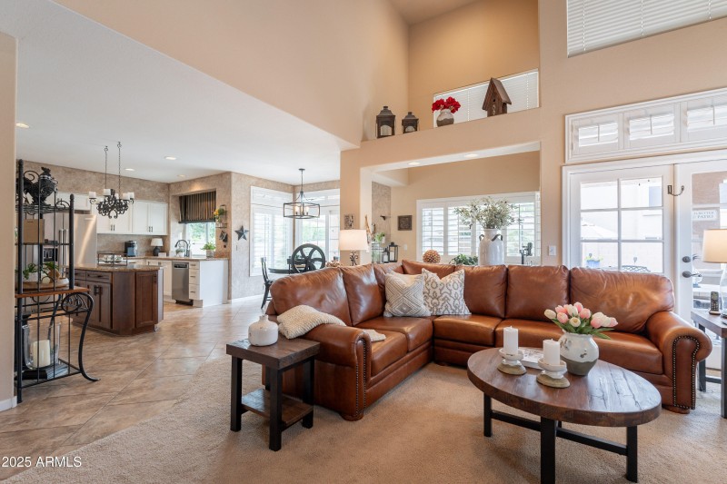 View from family room to kitchen.