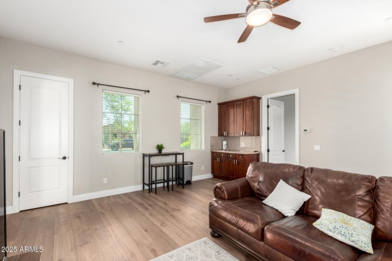 Casita living space & kitchenette