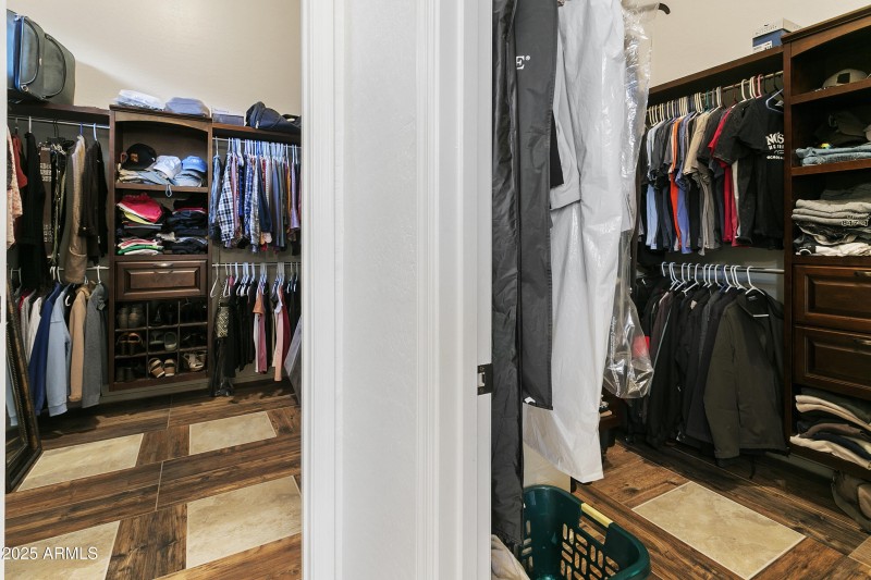 Separate Walk-ins w/ Built-ins