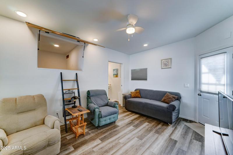 Loft above storage area