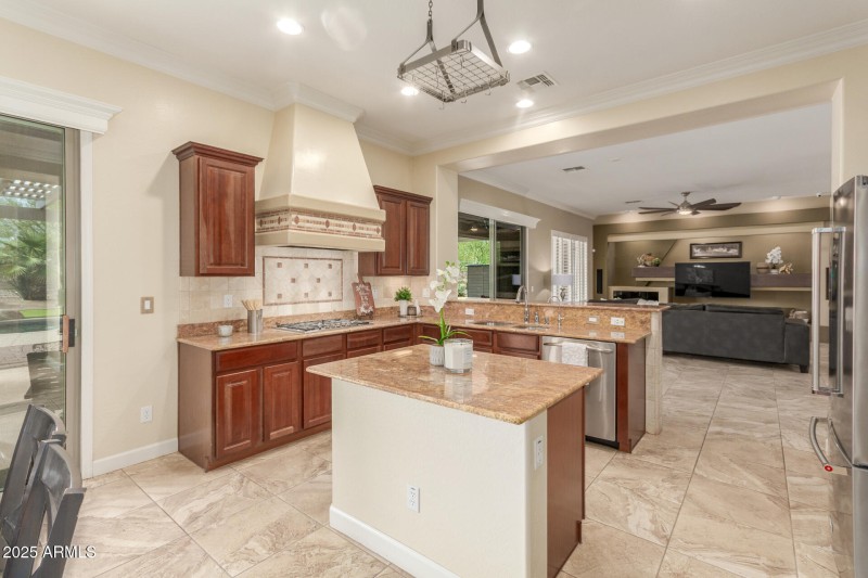 Kitchen with granite countertops
