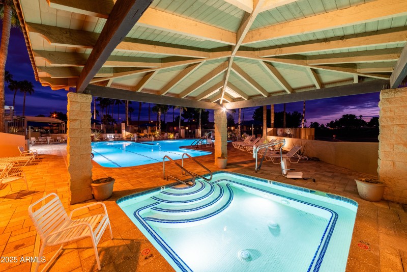 2.0 Hot Tub & Pool at Night