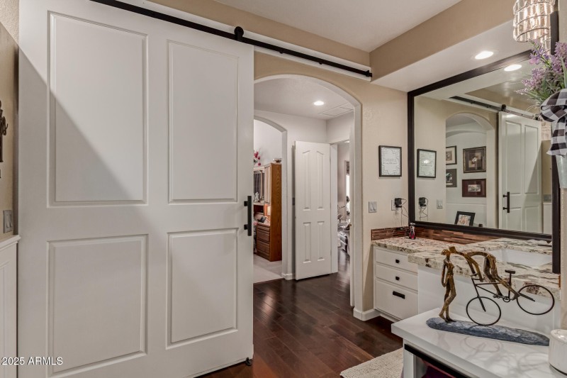 Master Bath Barn Door Open