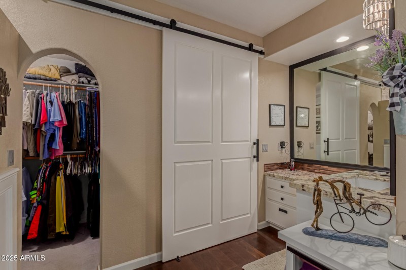 Master Bath Barn Door Closed