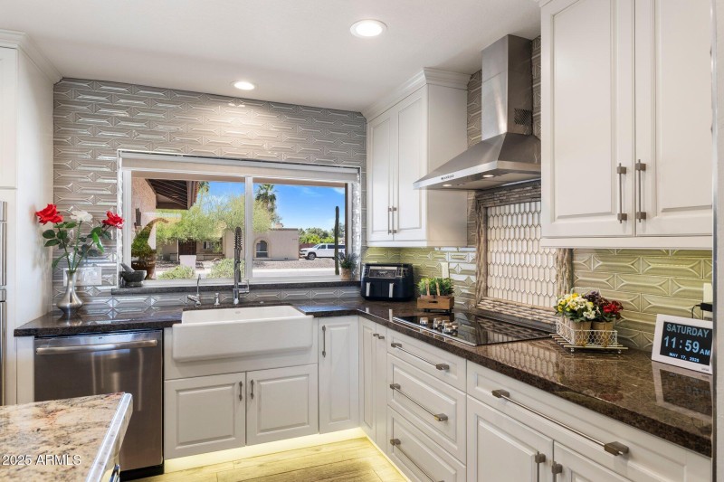 Farmhouse Sink with Tile Accent Wall