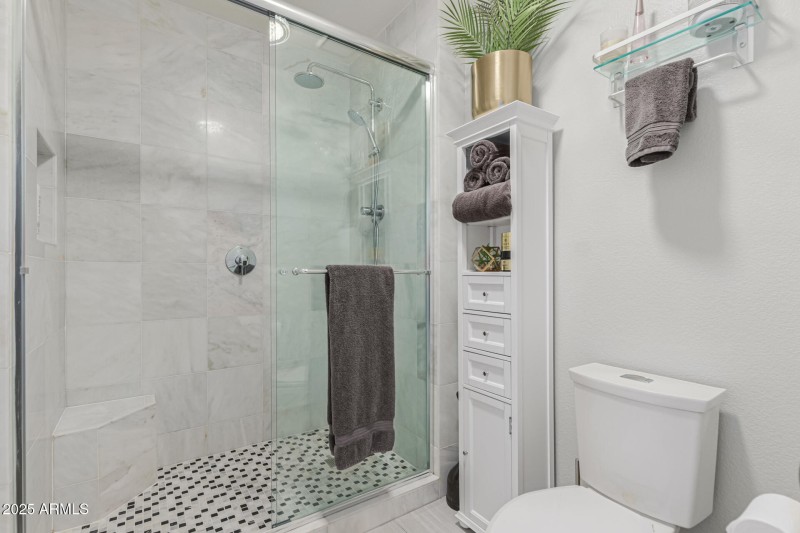 Primary Bathroom with updated shower