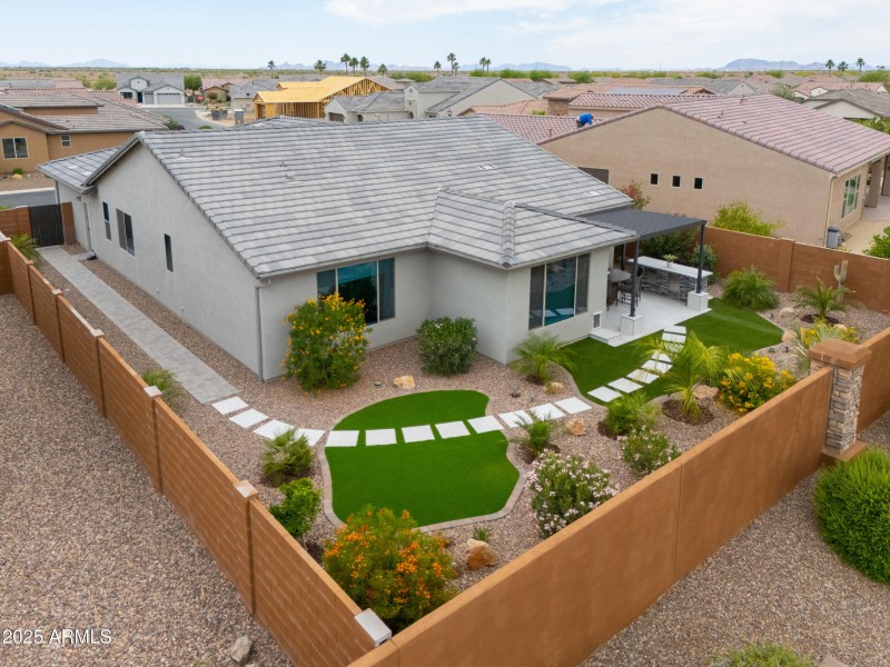 North facing backyard
