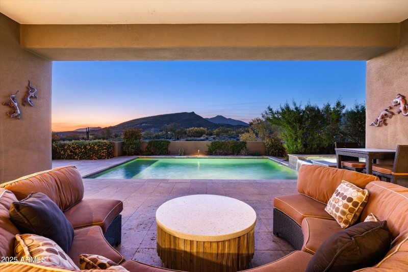 Pool at sunset