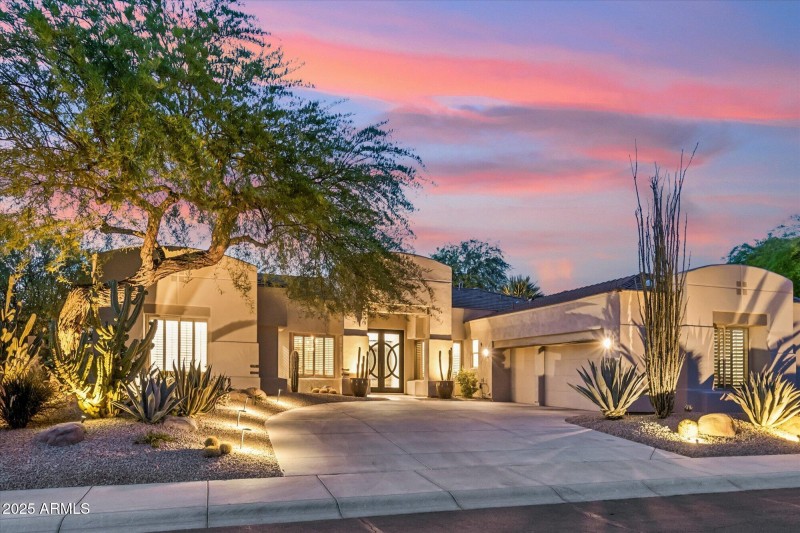 Front with Landscape Lighting