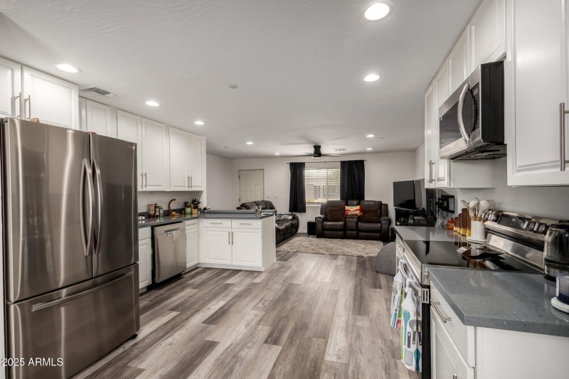 Kitchen with granite countertops