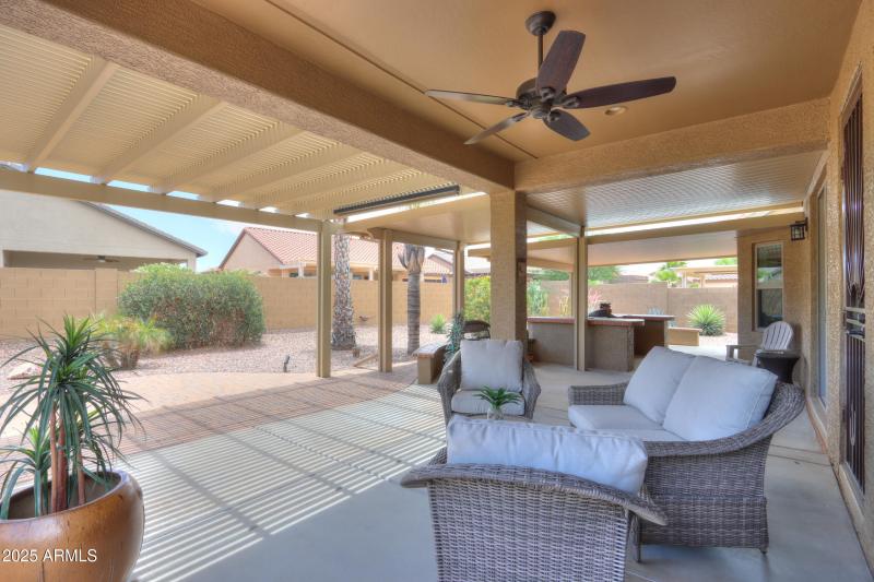 Spacious patio w/fans