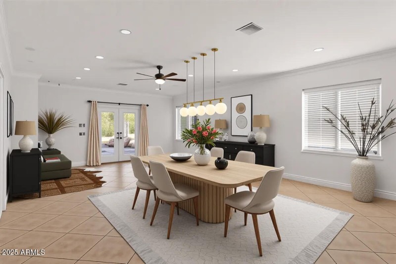 Staged Dining in Great Room