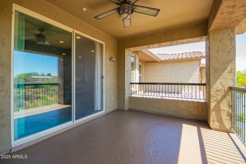 Ceiling fan on back patio