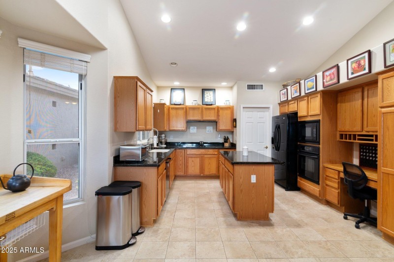 Big open kitchen with workspace