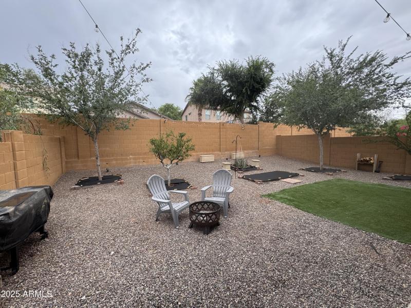 Backyard with sitting area