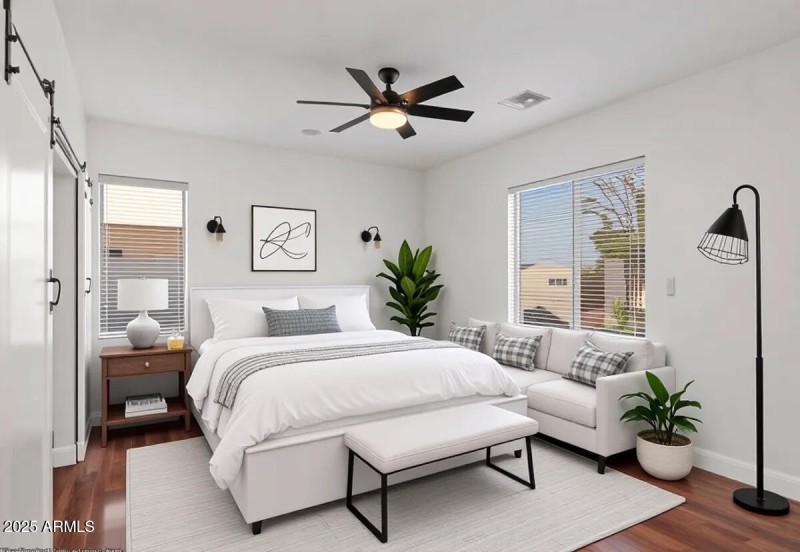 Primaray Bedroom staged