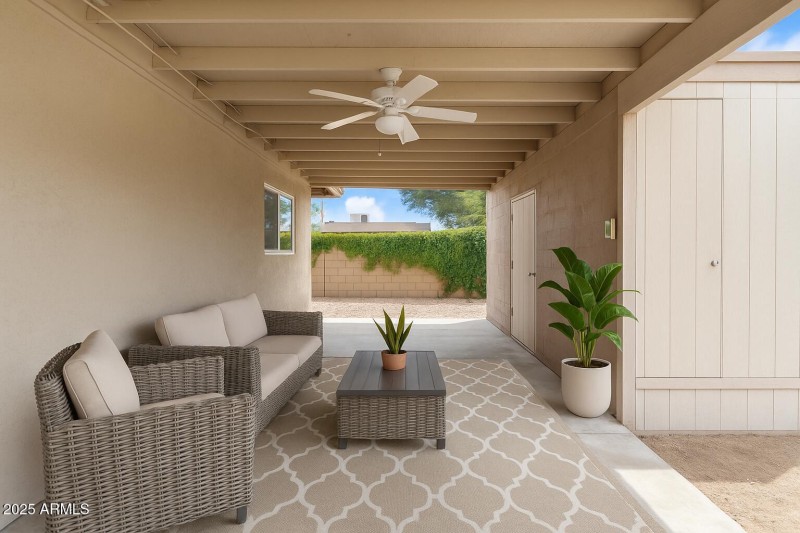 Covered Patio Virtually Staged